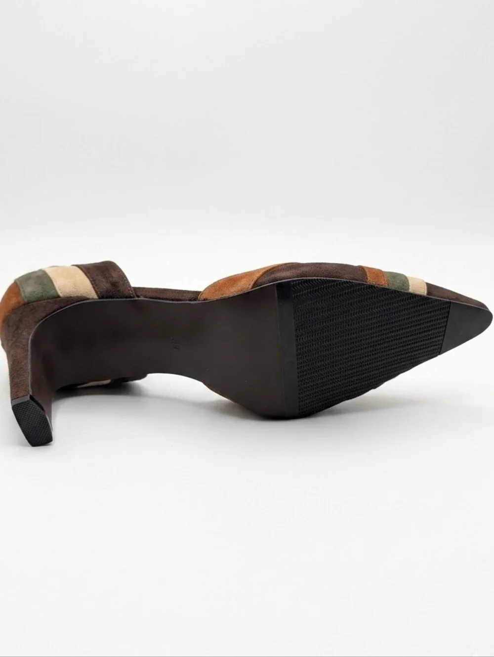 Chadwick's‎ Vintage Suede Colorblock Pointed Toe D'Orsay Heels